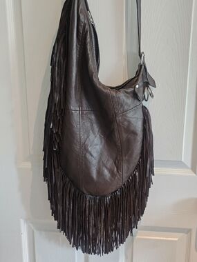 Pelechecoco X Free People Cherokee/Elouise Fringe Hobo Brown Vtg Leather Bag